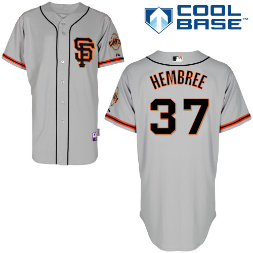 Heath Hembree #37 MLB Jersey-San Francisco Giants Men's Authentic Road 2 Gray Cool Base Baseball Jersey